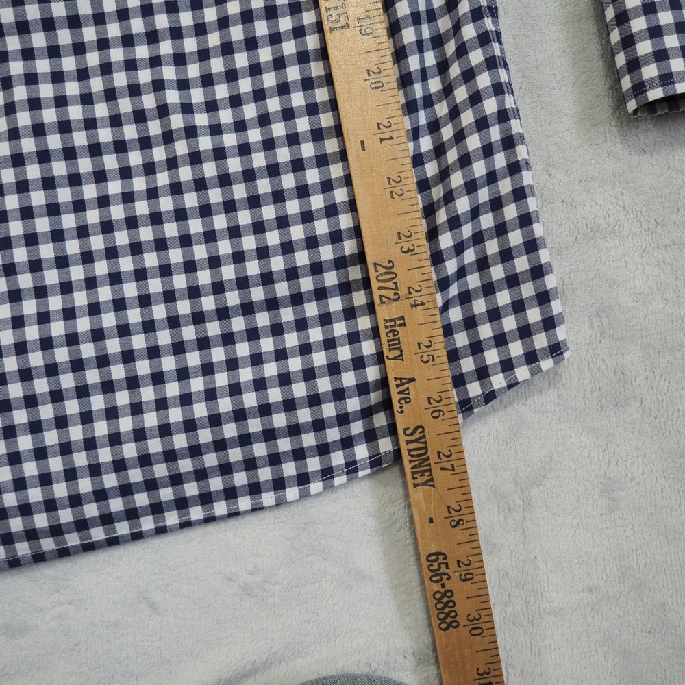 Eton Navy and White Gingham Button-Down Shirt - Picture 11 of 13